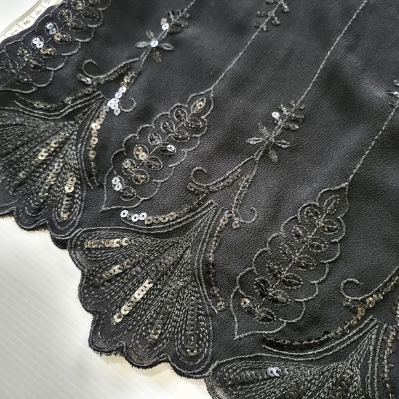 Review Black Sequined Embroidered Artdeco Dress Size AU 10 Excellent Condition - Picture 2 of 8
